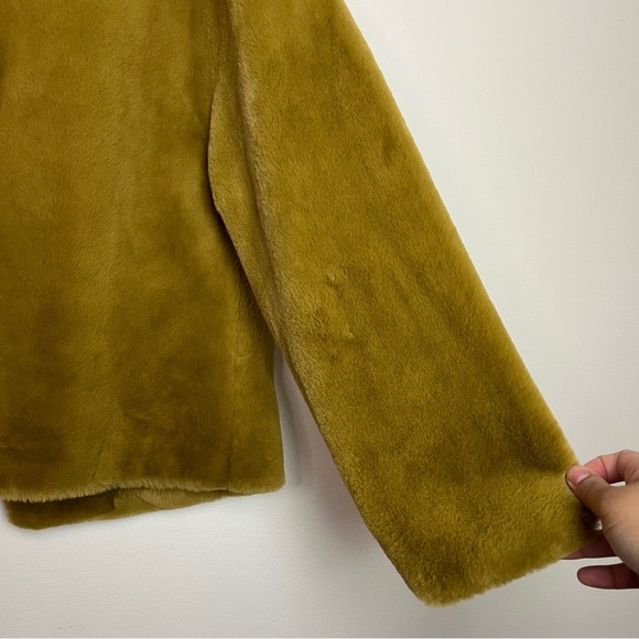 Zara TRF Collection Mustard Yellow Teddy Button Up Jacket Size M women - Picture 11 of 11